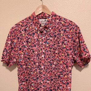 Bonobos Rivieria pink floral short sleeve button down